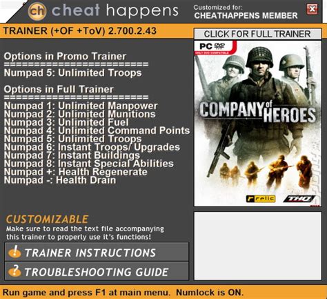 Company of Heroes GAME TRAINER Mega Trainer .
